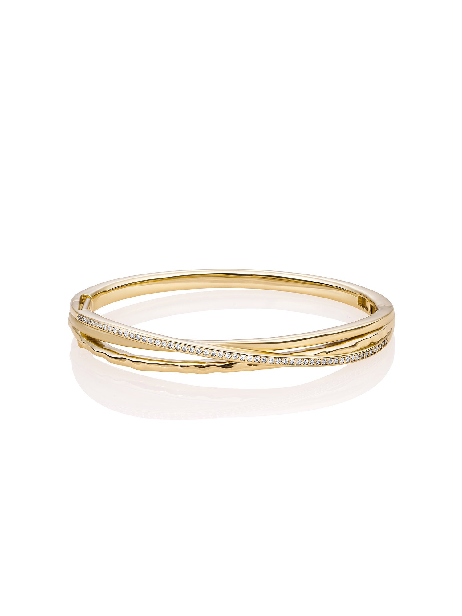 Uneven Bangle Armband - Gold Plated / S