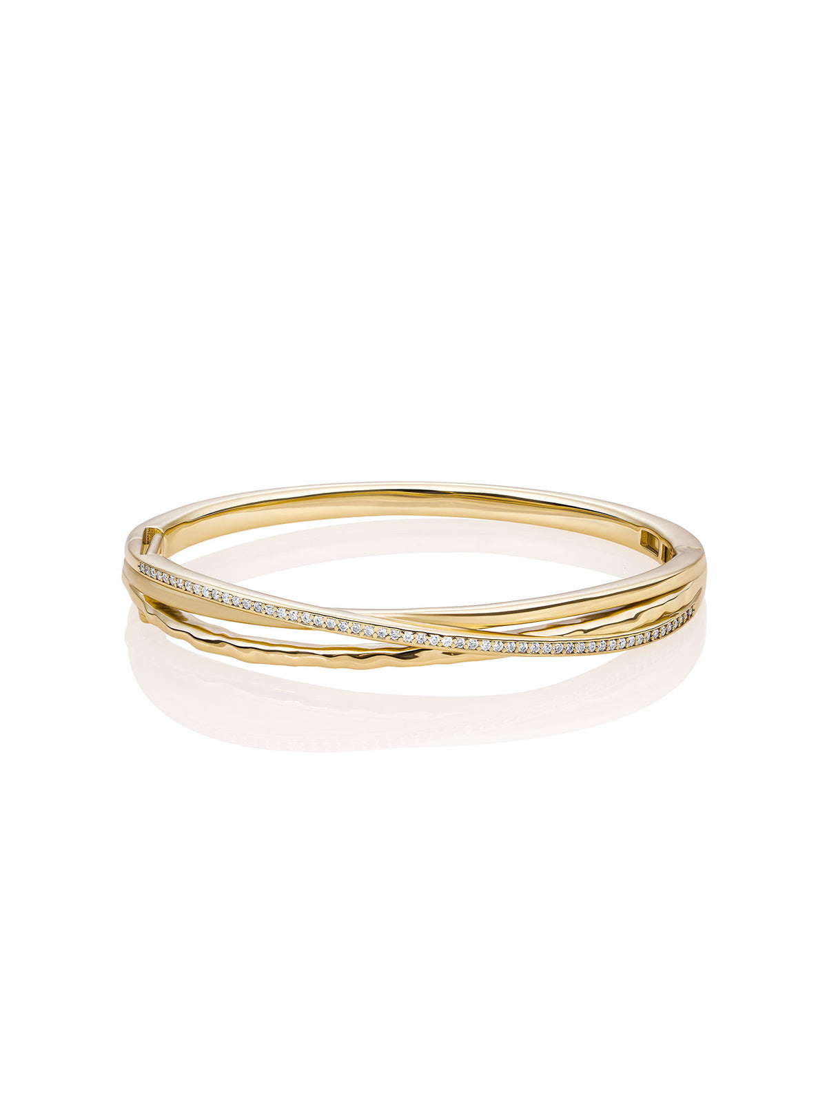 Uneven Bangle Armband - Gold Plated / S