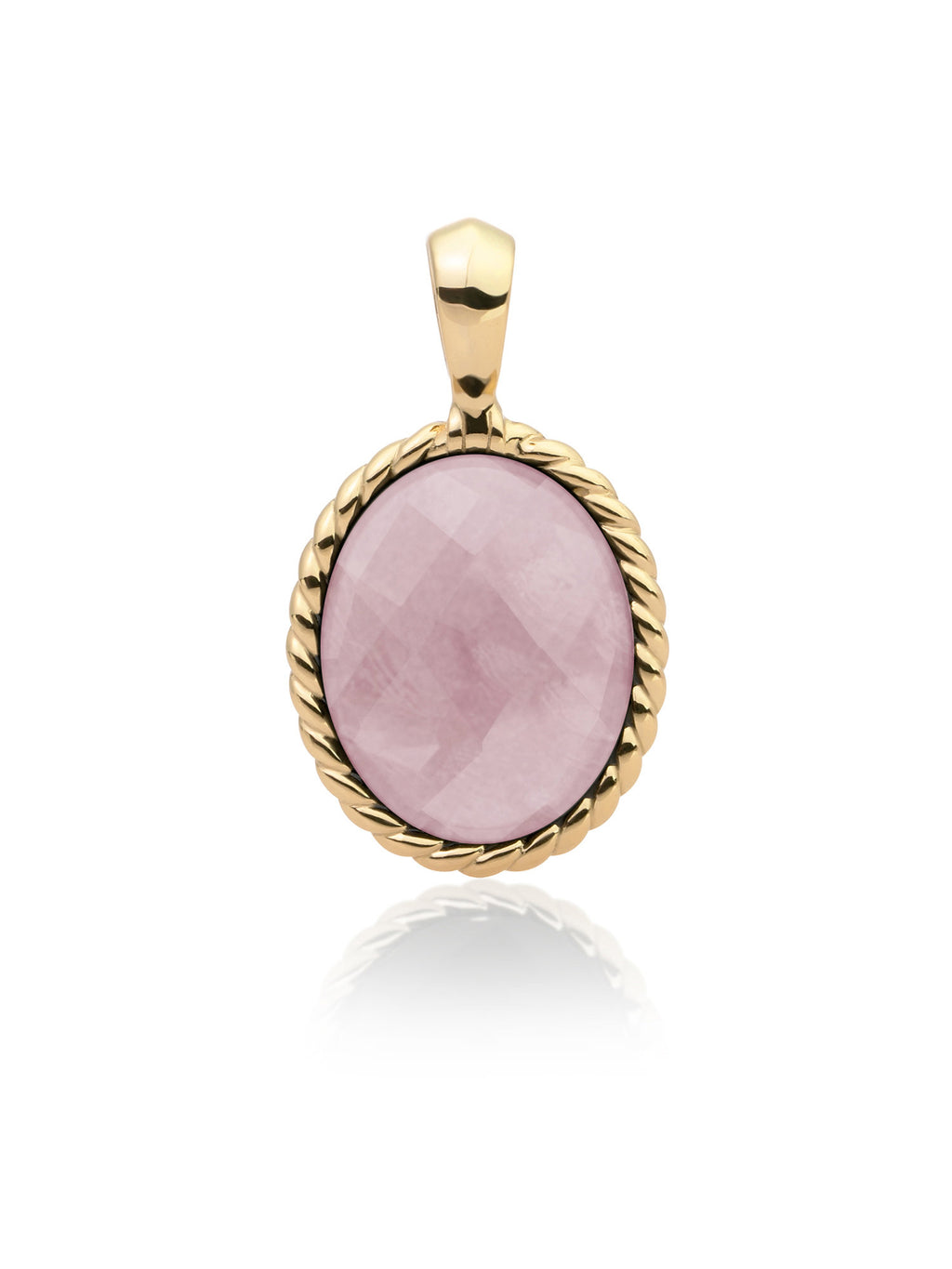 Twist Pendant Pink Opalite - Gold Plated