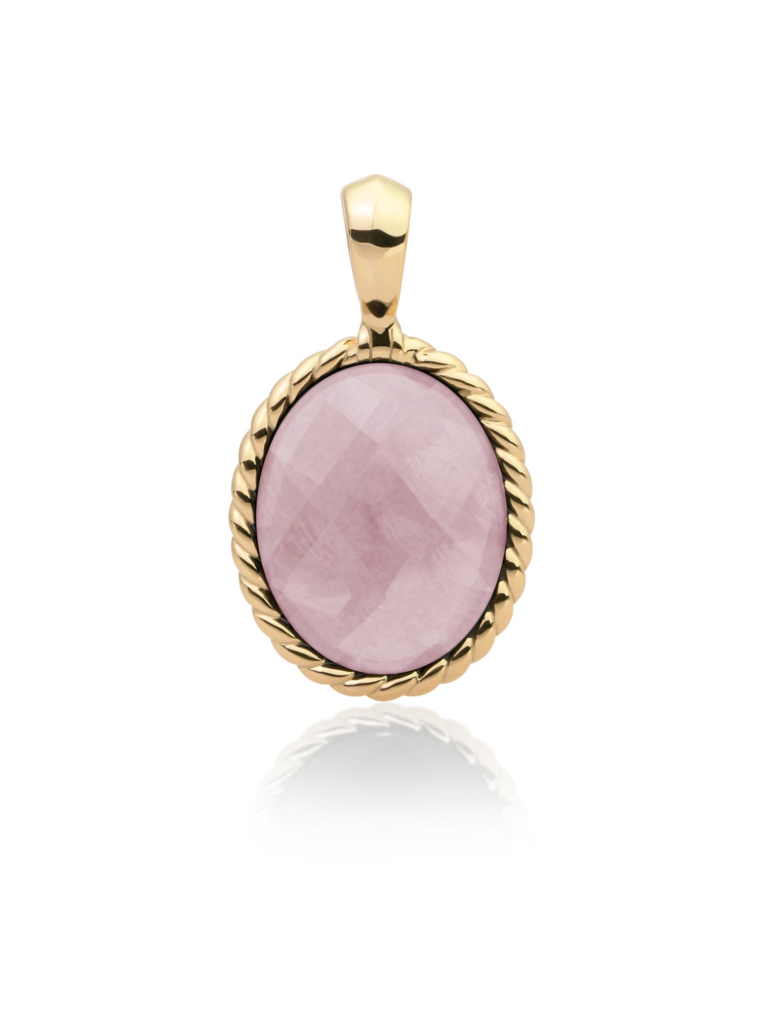 Twist Pendant Pink Opalite - Gold Plated