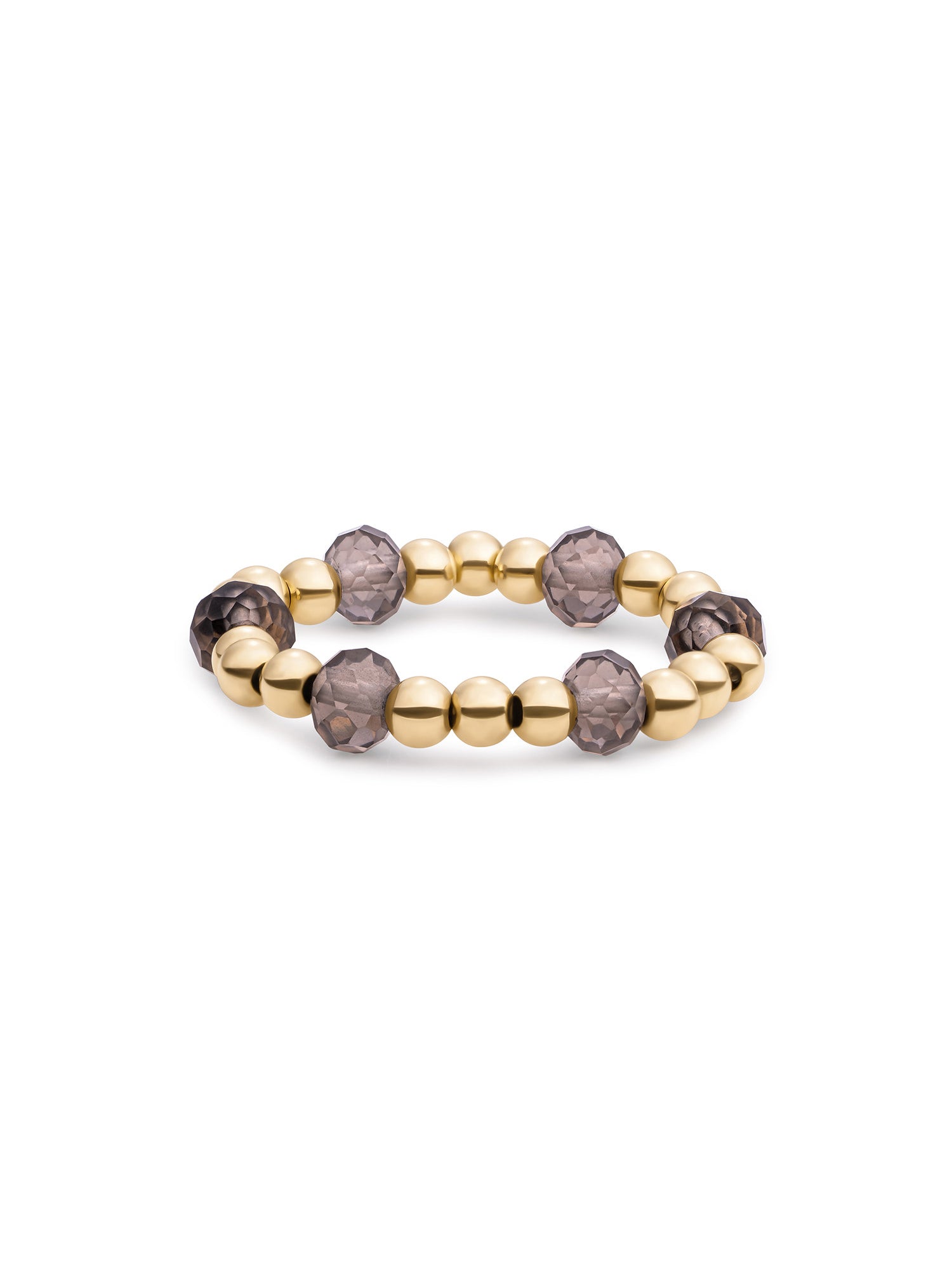 Kralen Ring Facet Roundel Smoky Quartz - Kralen Ring Facet Roundel Smoky Quartz