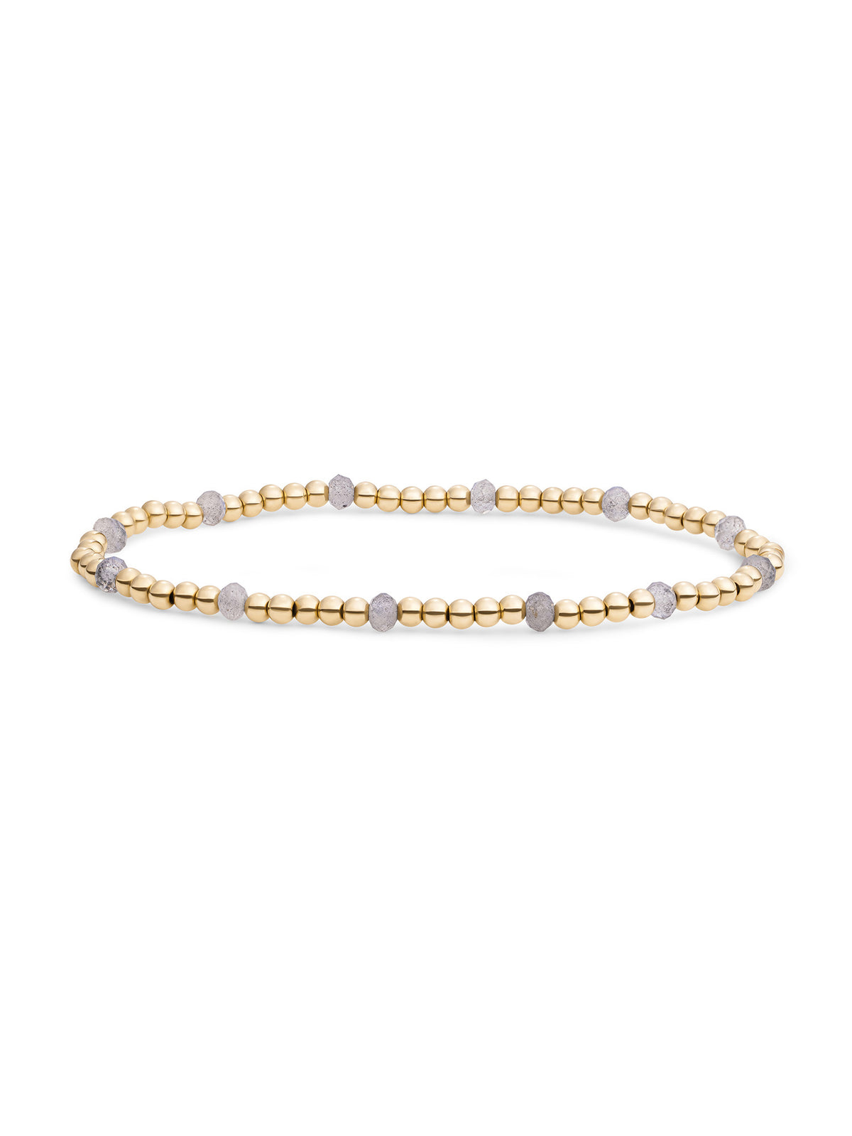 Reverse Roundel Armband Labradorite - Gold Plated