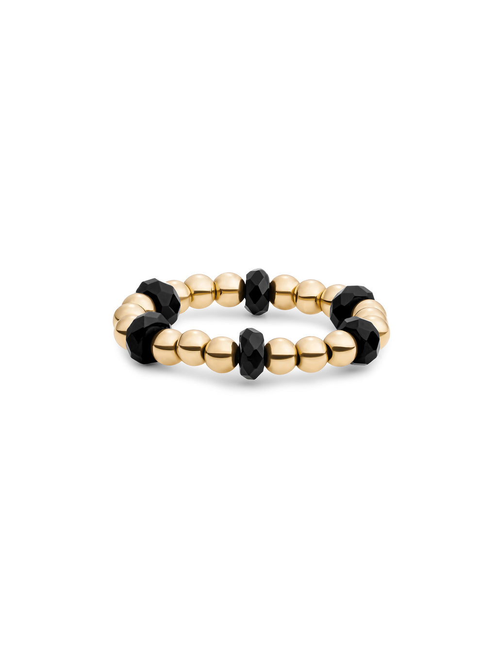 Kralen Ring Facet Roundel Onyx - Kralen Ring Facet Roundel Onyx
