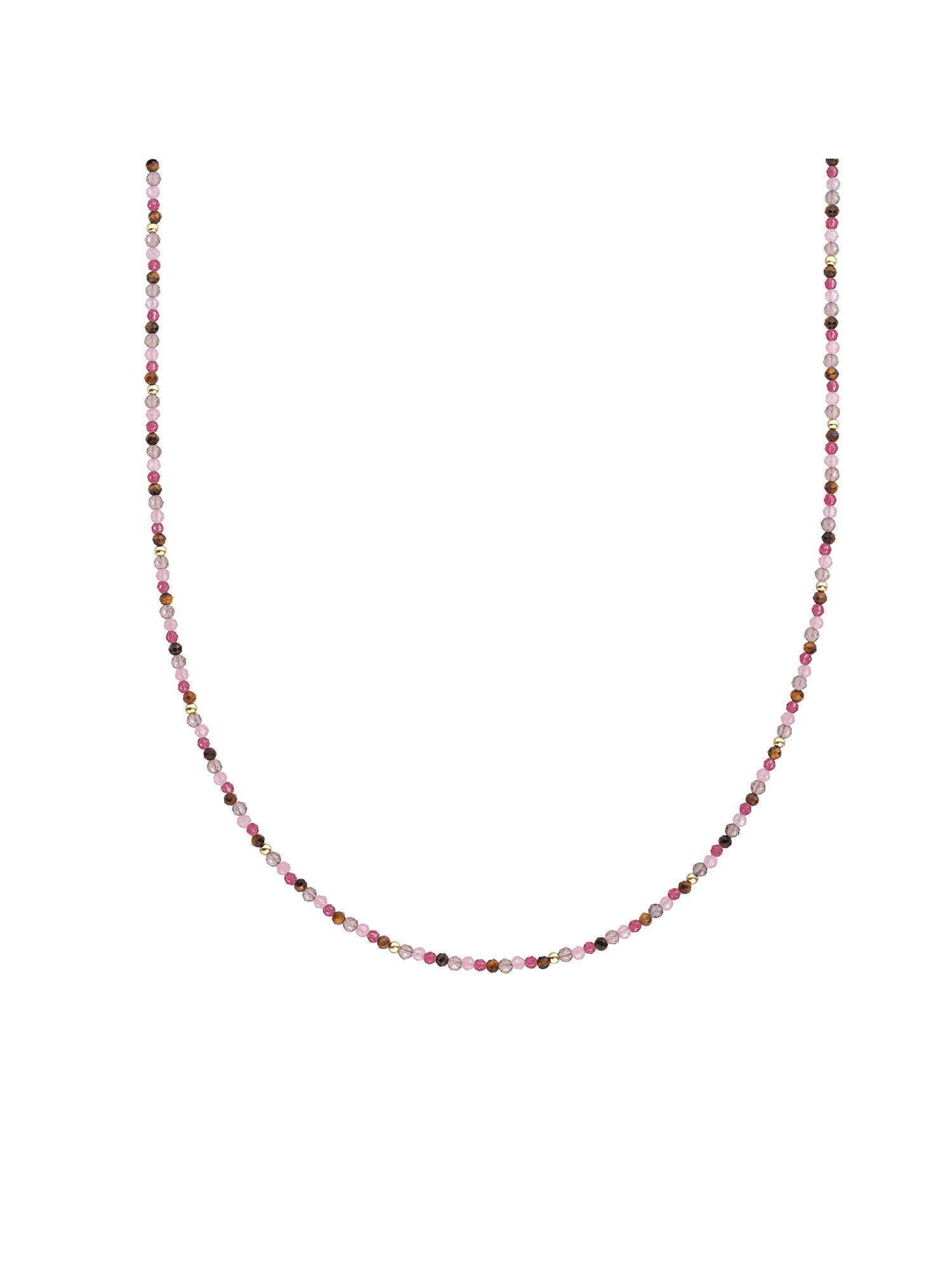 Kralen Ketting 2mm Multi Gem - Spice 42cm +2cm - Gold Plated