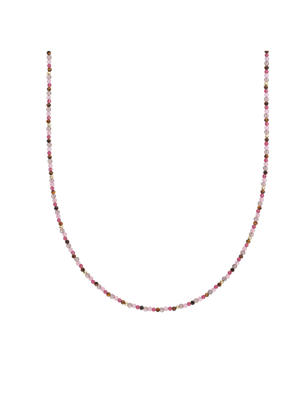 Kralen Ketting 2mm Multi Gem - Spice 42cm +2cm - Gold Plated