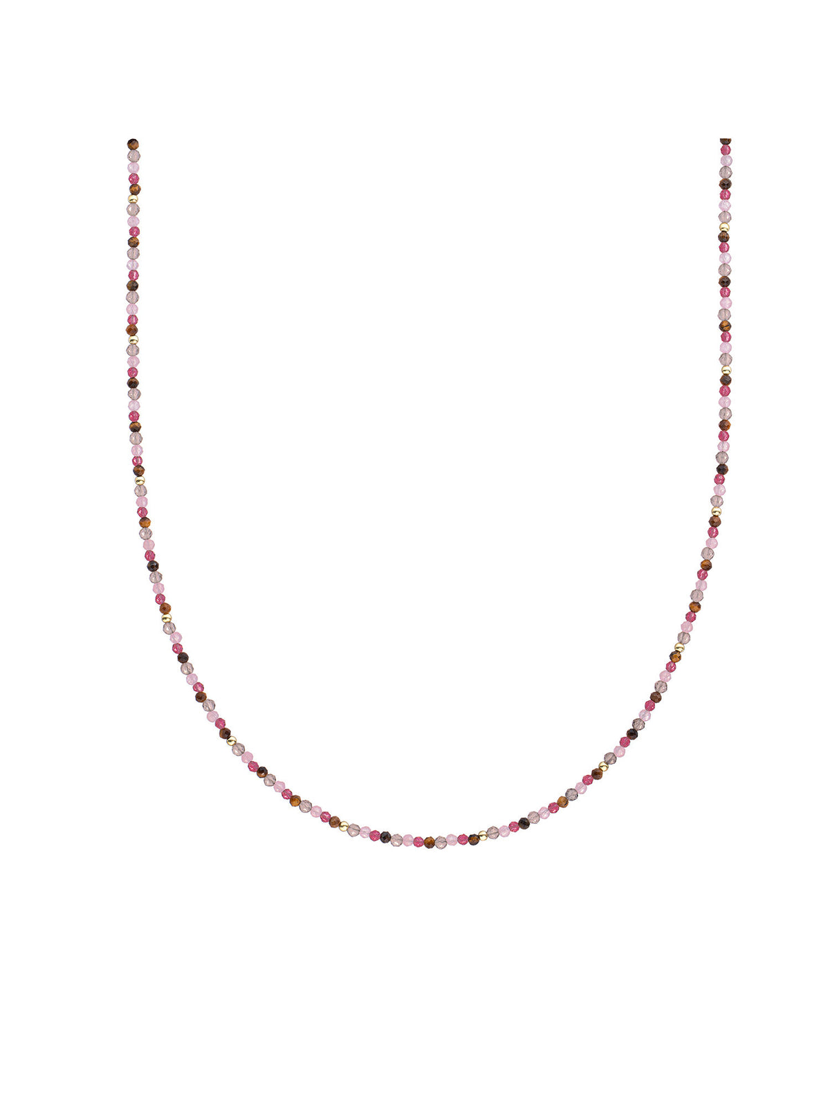 Kralen Ketting 2mm Multi Gem - Spice 42cm +2cm - Gold Plated