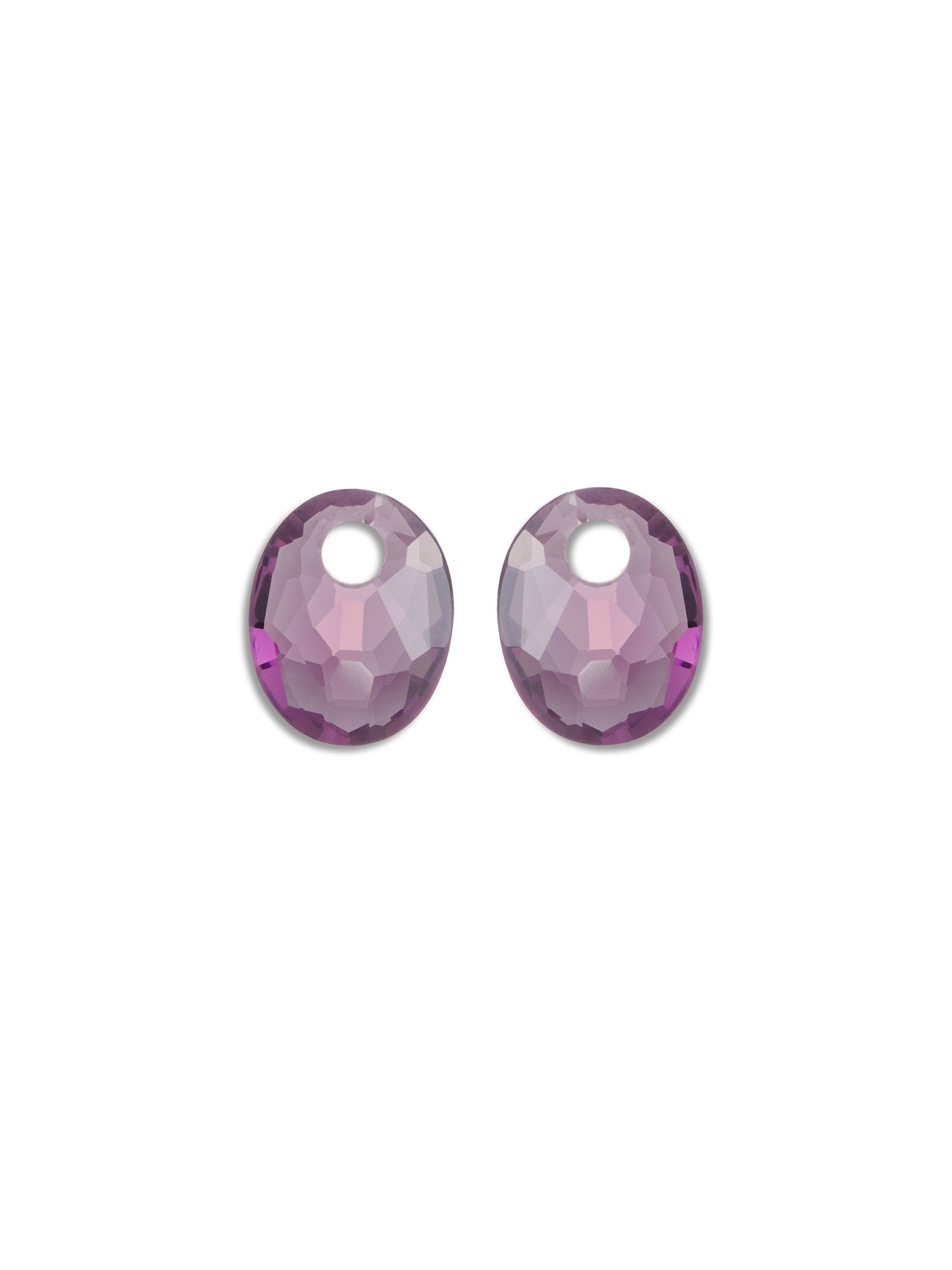 Oorbel Edelstenen Small Oval Aubergine Quartz - Oorbel Edelstenen Small Oval Aubergine Quartz