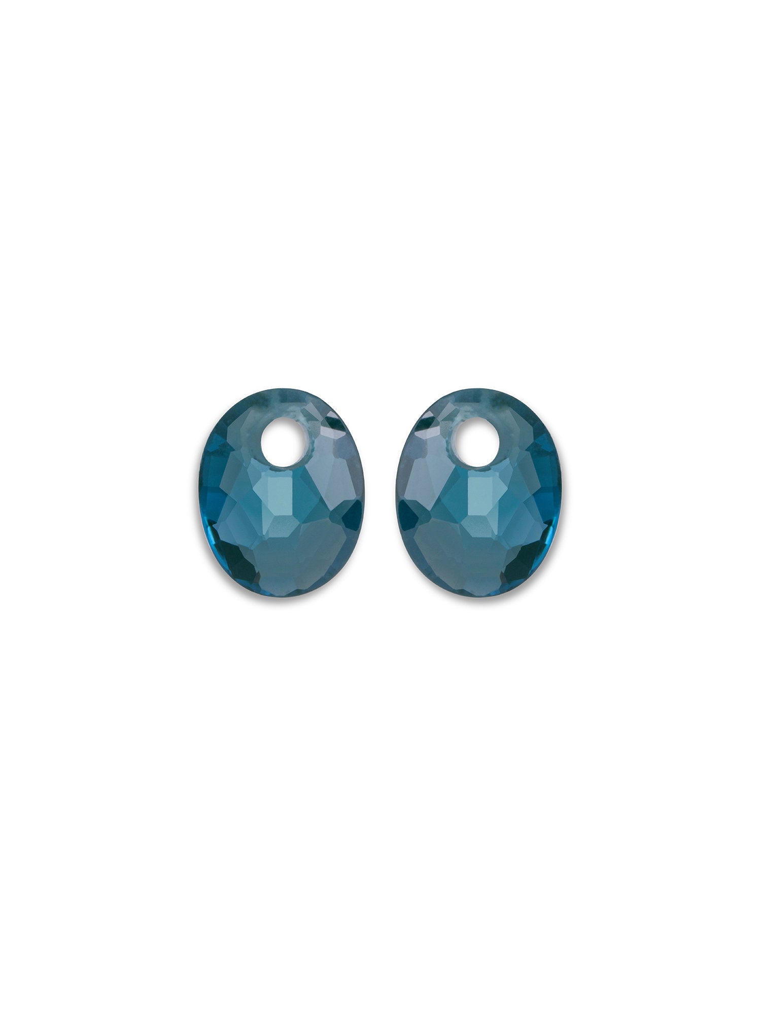 Oorbel Edelstenen Small Oval Ocean Topaz Quartz - Oorbel Edelstenen Small Oval Ocean Topaz Quartz