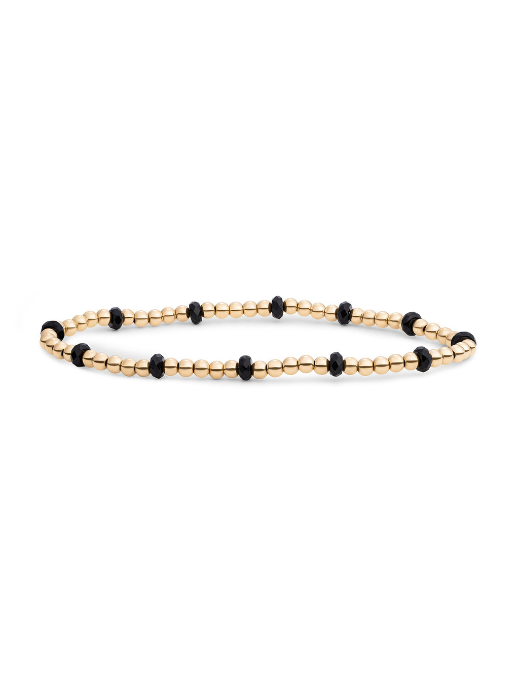 Reverse Roundel Armband Onyx - Gold Plated