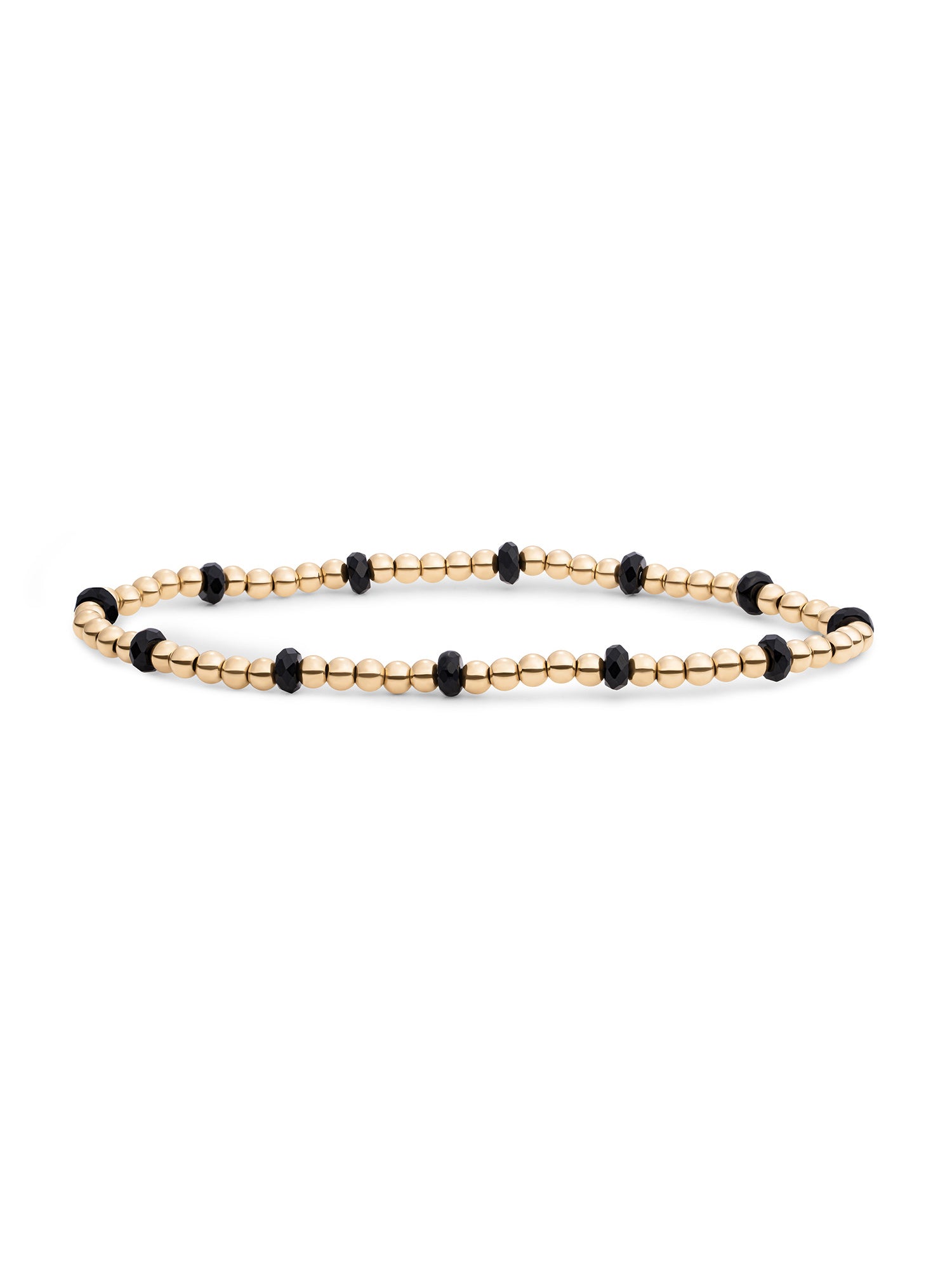 Reverse Roundel Armband Onyx - Gold Plated
