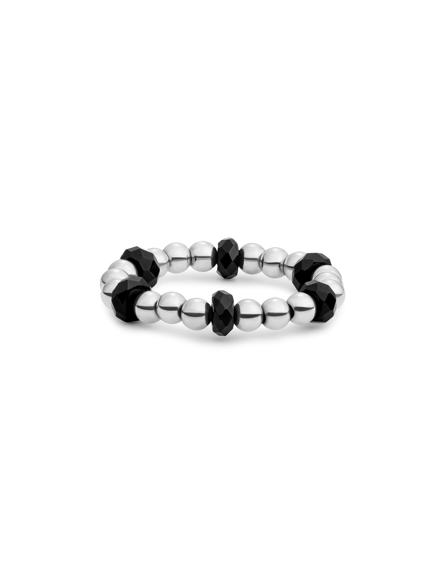 Kralen Ring Facet Roundel Onyx - Kralen Ring Facet Roundel Onyx