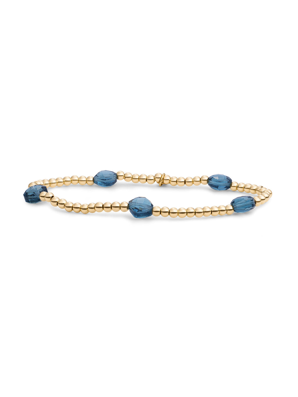 Cushion Cut Armband Ocean Topaz Quartz - Gold Plated