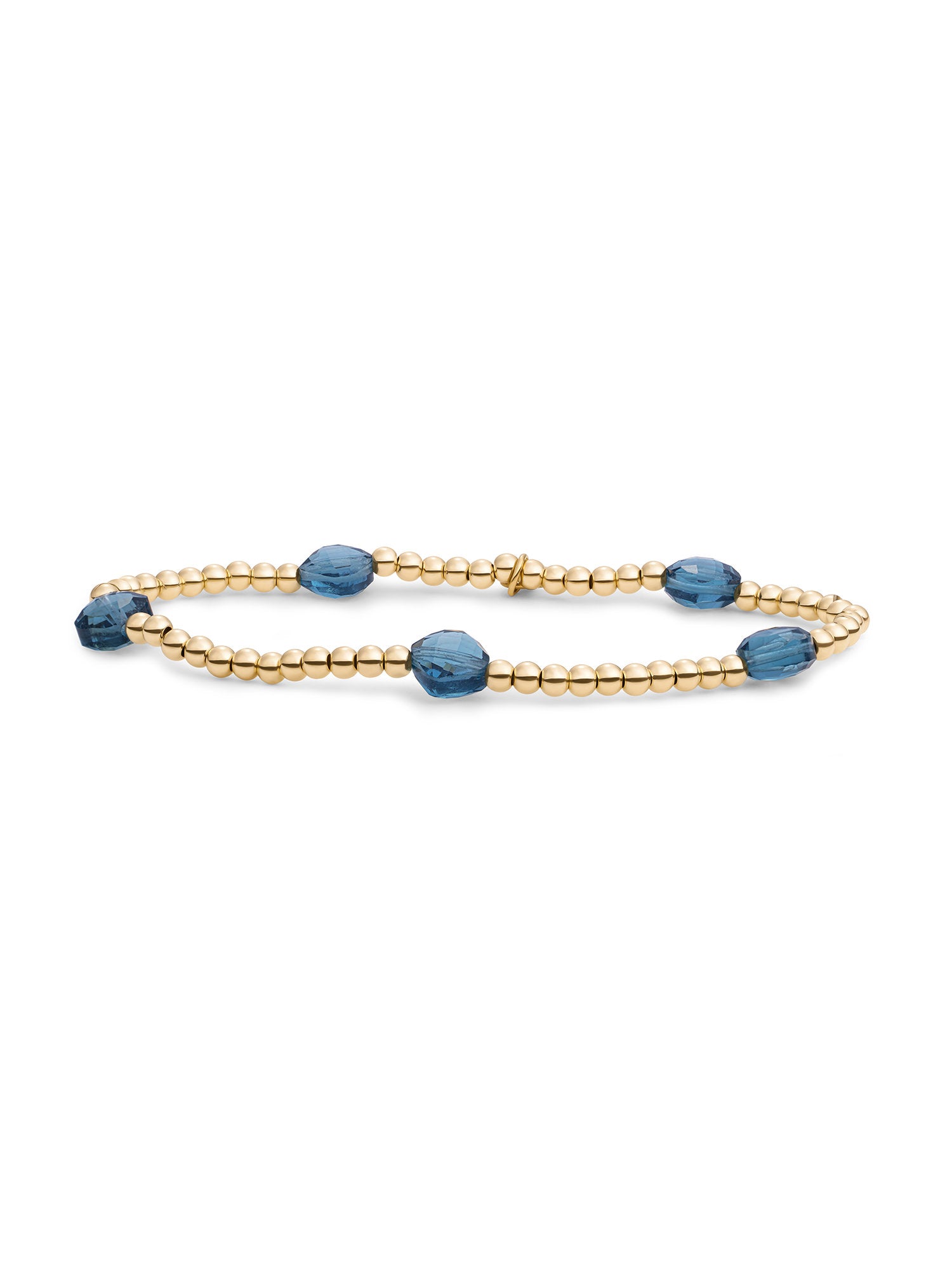 Cushion Cut Armband Ocean Topaz Quartz - Gold Plated