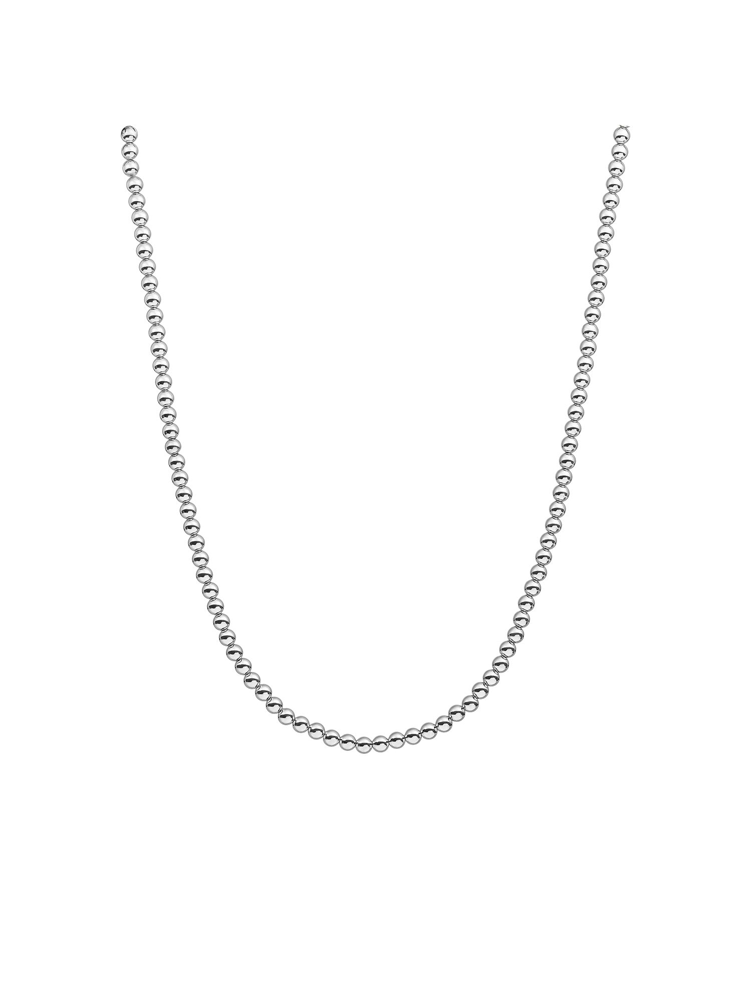 Kralen Ketting 4mm - Rhodium Plated