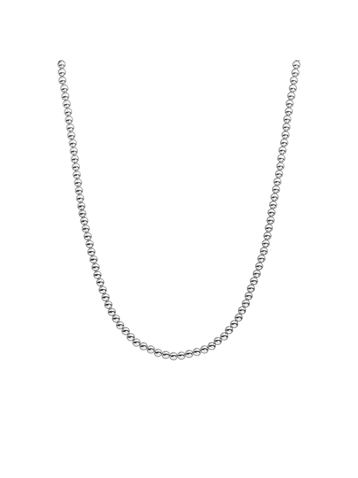 Kralen Ketting 4mm - Rhodium Plated