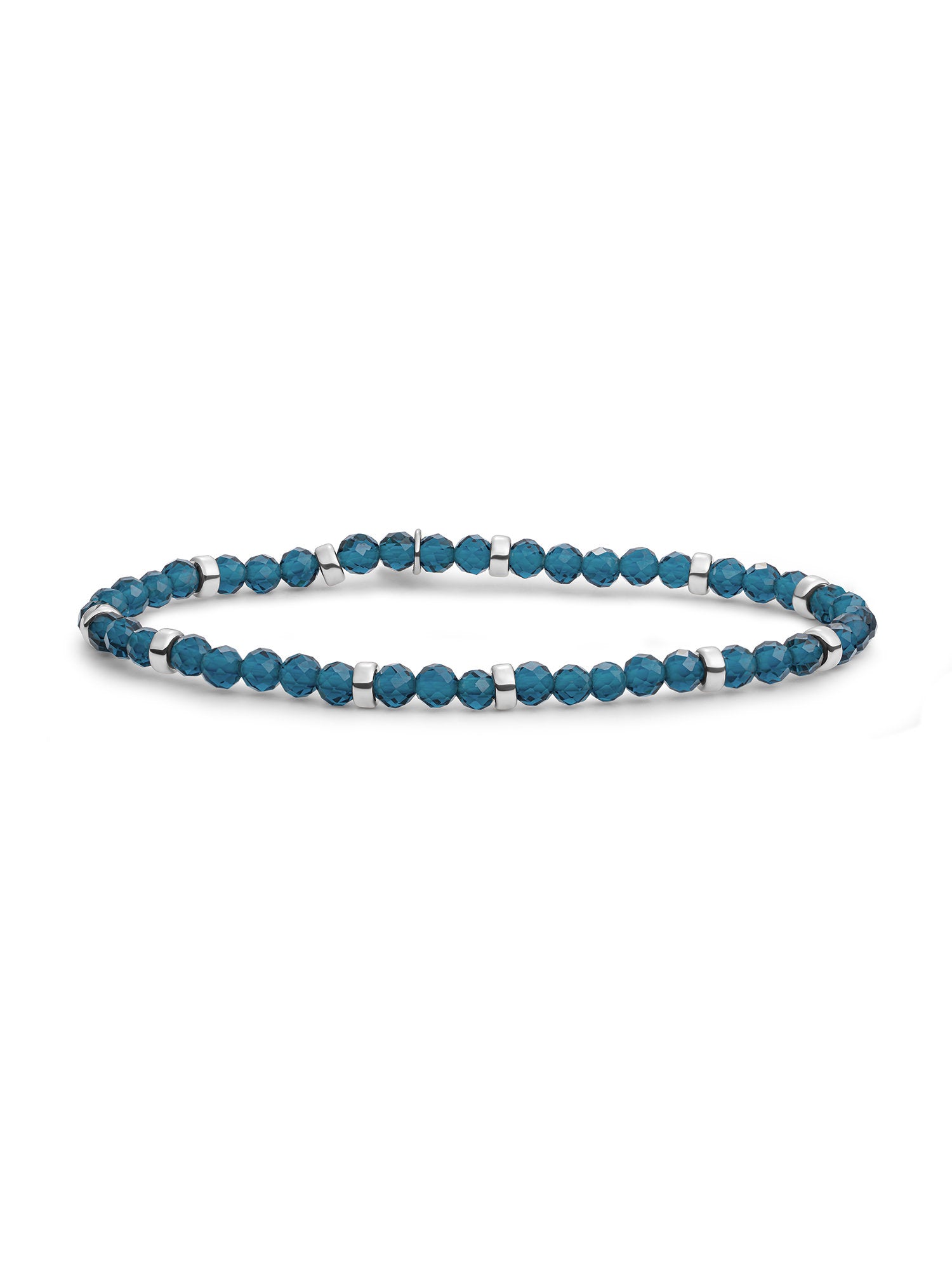 Roundel Interstellar Armband Ocean Topaz Quartz - Rhodium Plated