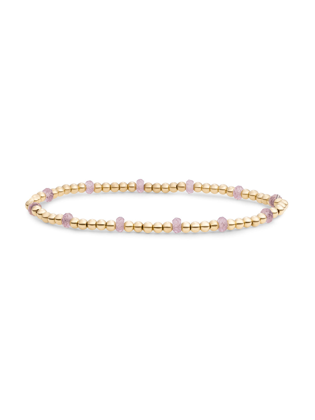 Reverse Roundel Armband Pink Opalite - Gold Plated
