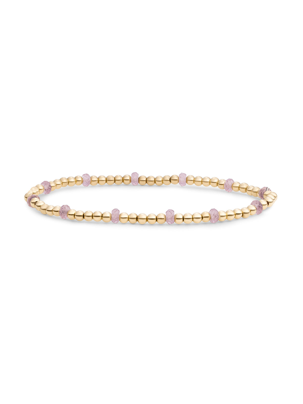 Reverse Roundel Armband Pink Opalite - Gold Plated