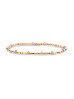 Reverse Roundel Armband Pink Opalite - Gold Plated
