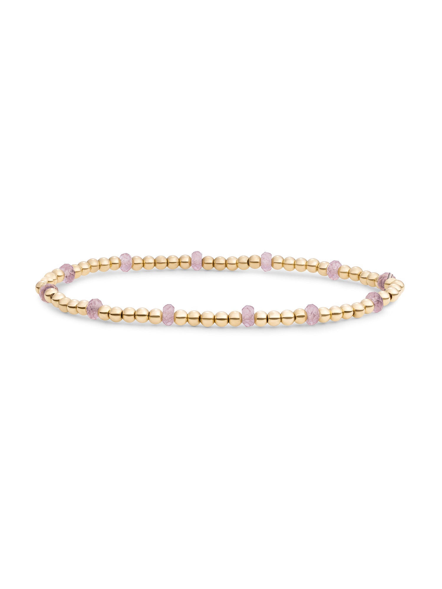 Reverse Roundel Armband Pink Opalite - Gold Plated