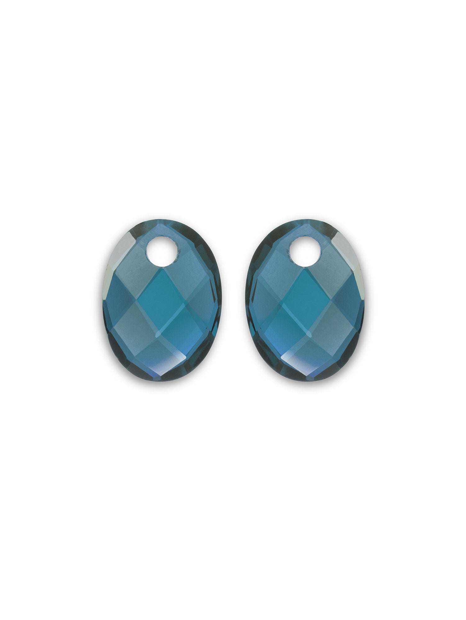 Oorbel Edelstenen Medium Oval Ocean Topaz Quartz - Oorbel Edelstenen Medium Oval Ocean Topaz Quartz