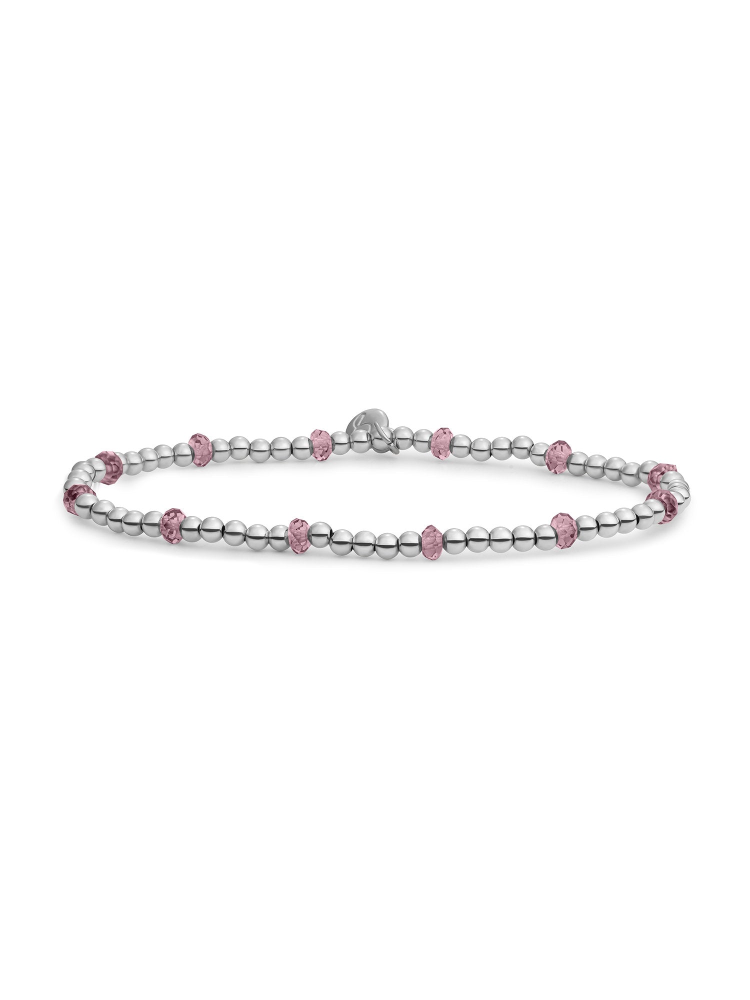 Reverse Roundel Armband Aubergine Quartz - Rhodium Plated