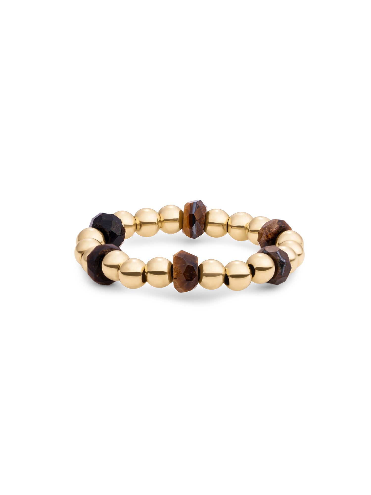 Kralen Ring Facet Roundel Tiger Eye - Kralen Ring Facet Roundel Tiger Eye