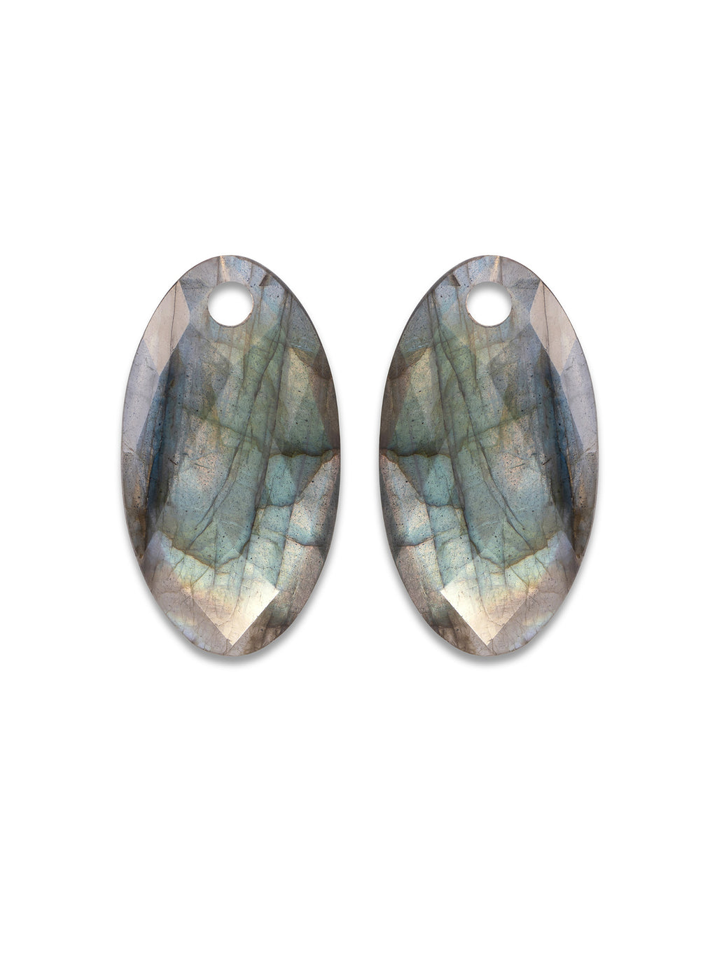Oorbel Edelstenen Large Leaf Labradorite - Oorbel Edelstenen Large Leaf Labradorite