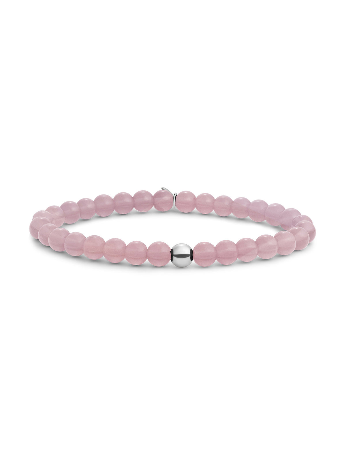 Saturn Armband Large Pink Opalite - Rhodium Plated