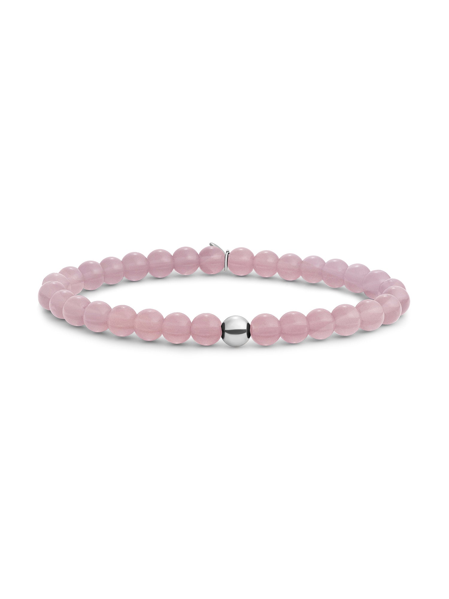 Saturn Armband Large Pink Opalite - Rhodium Plated