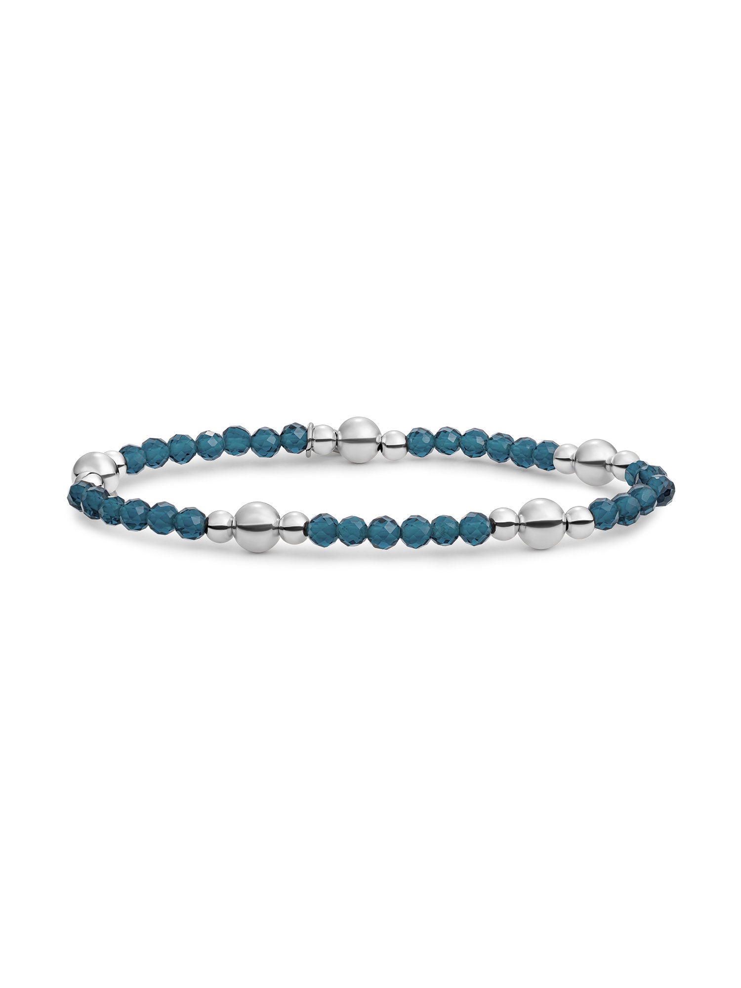 Bold Mix Armband Ocean Topaz Quartz - Rhodium Plated