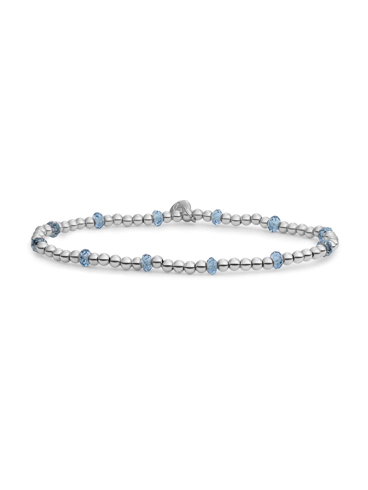 Reverse Roundel Armband Ocean Topaz Quartz - Rhodium Plated