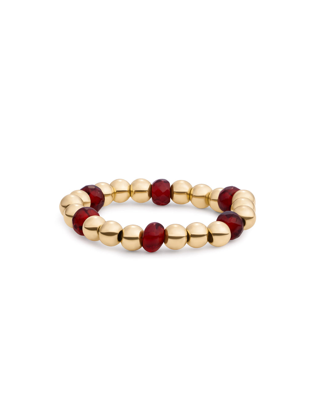 Kralen Ring Facet Roundel Ruby Quartz - Kralen Ring Facet Roundel Ruby Quartz