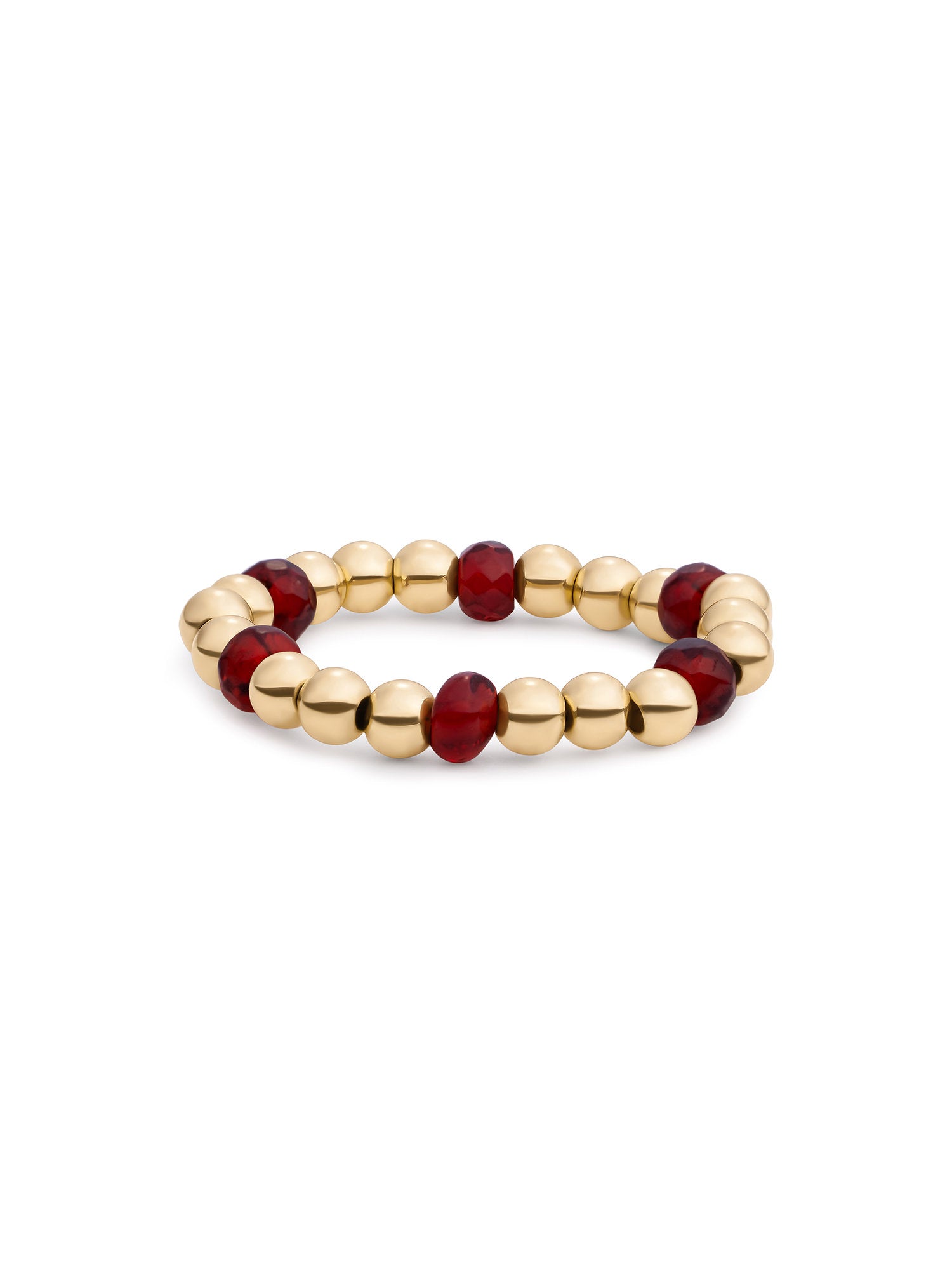 Kralen Ring Facet Roundel Ruby Quartz - Kralen Ring Facet Roundel Ruby Quartz