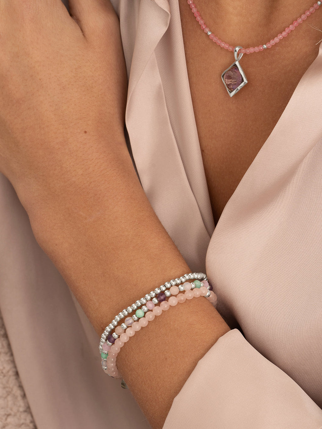 Saturn Armband Small Rose Quartz