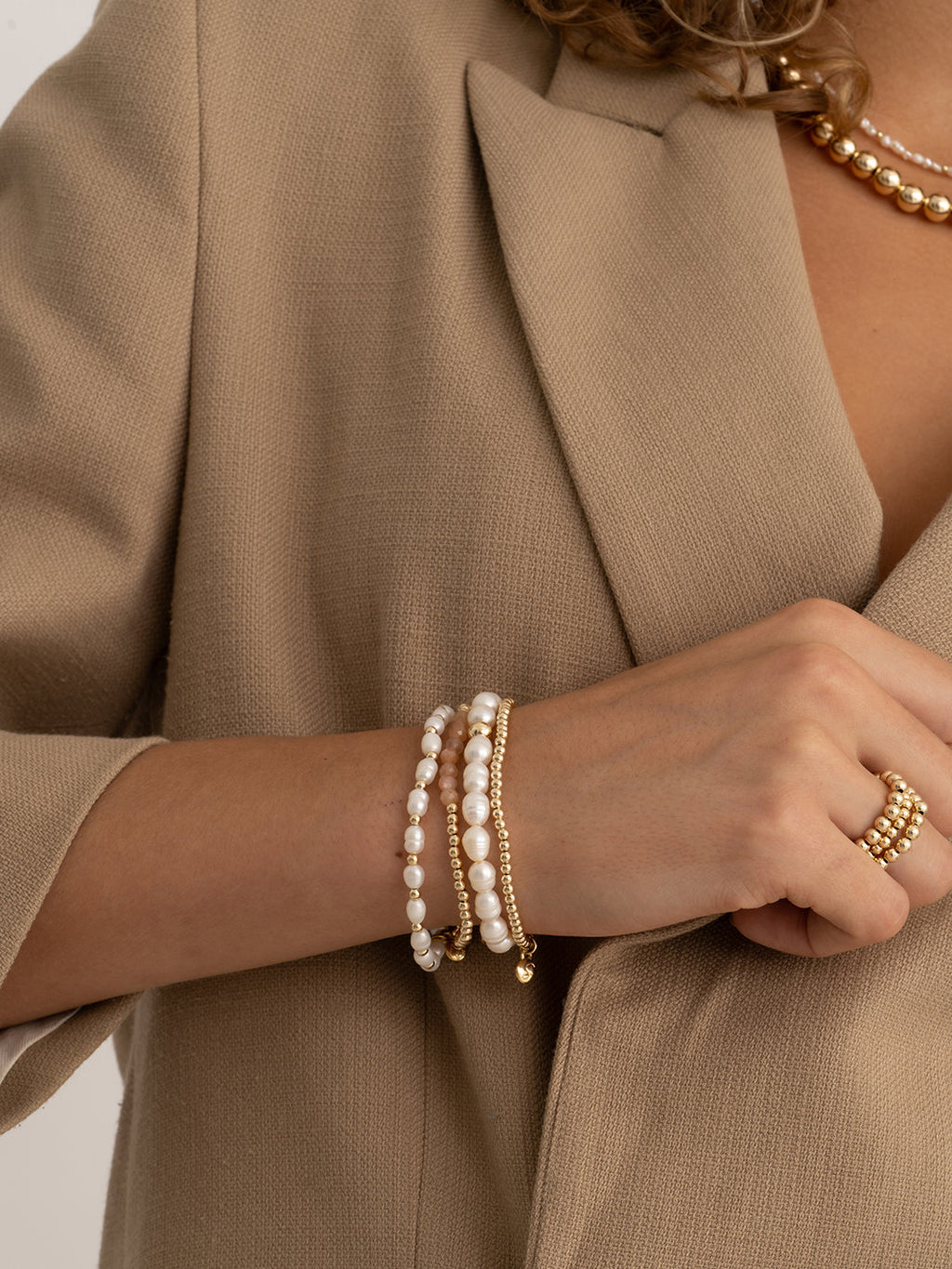 Saturn Armband Large Pearl