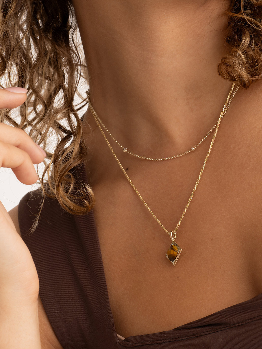 Cushion Cut Pendant Tiger Eye