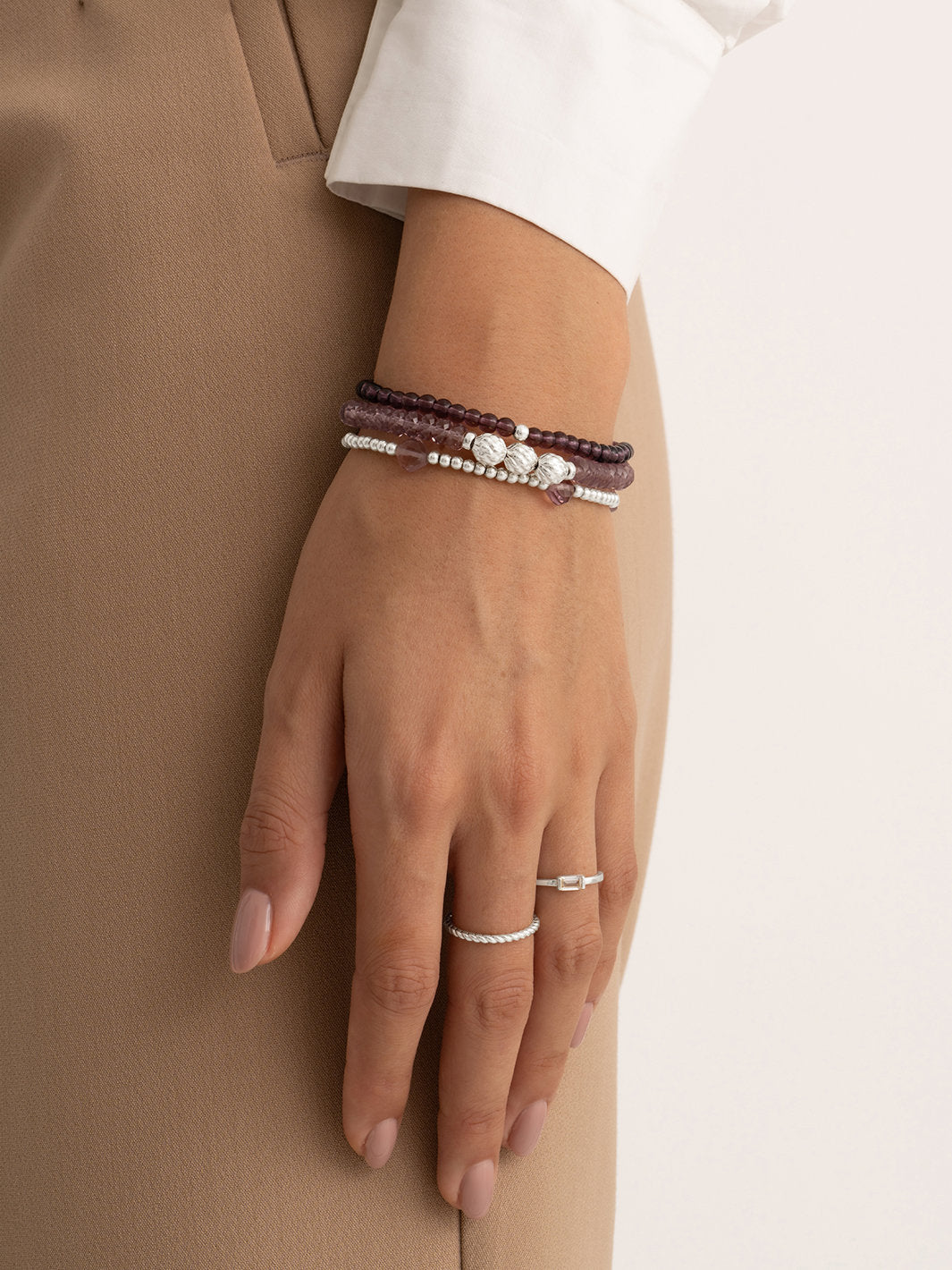 Cushion Cut Armband Aubergine Quartz