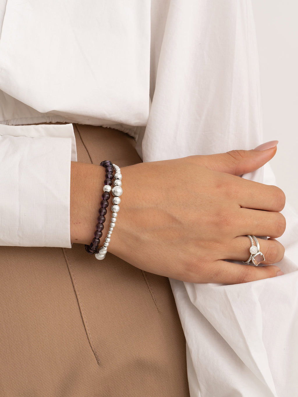 Saturn Armband Small Aubergine Quartz