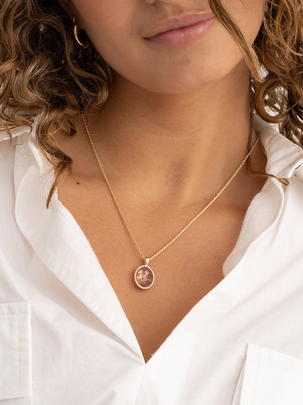 Twist Pendant Aubergine Quartz