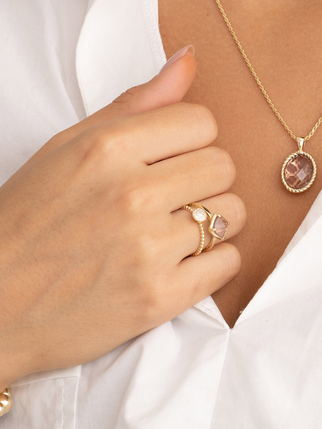 Twist Pendant Aubergine Quartz