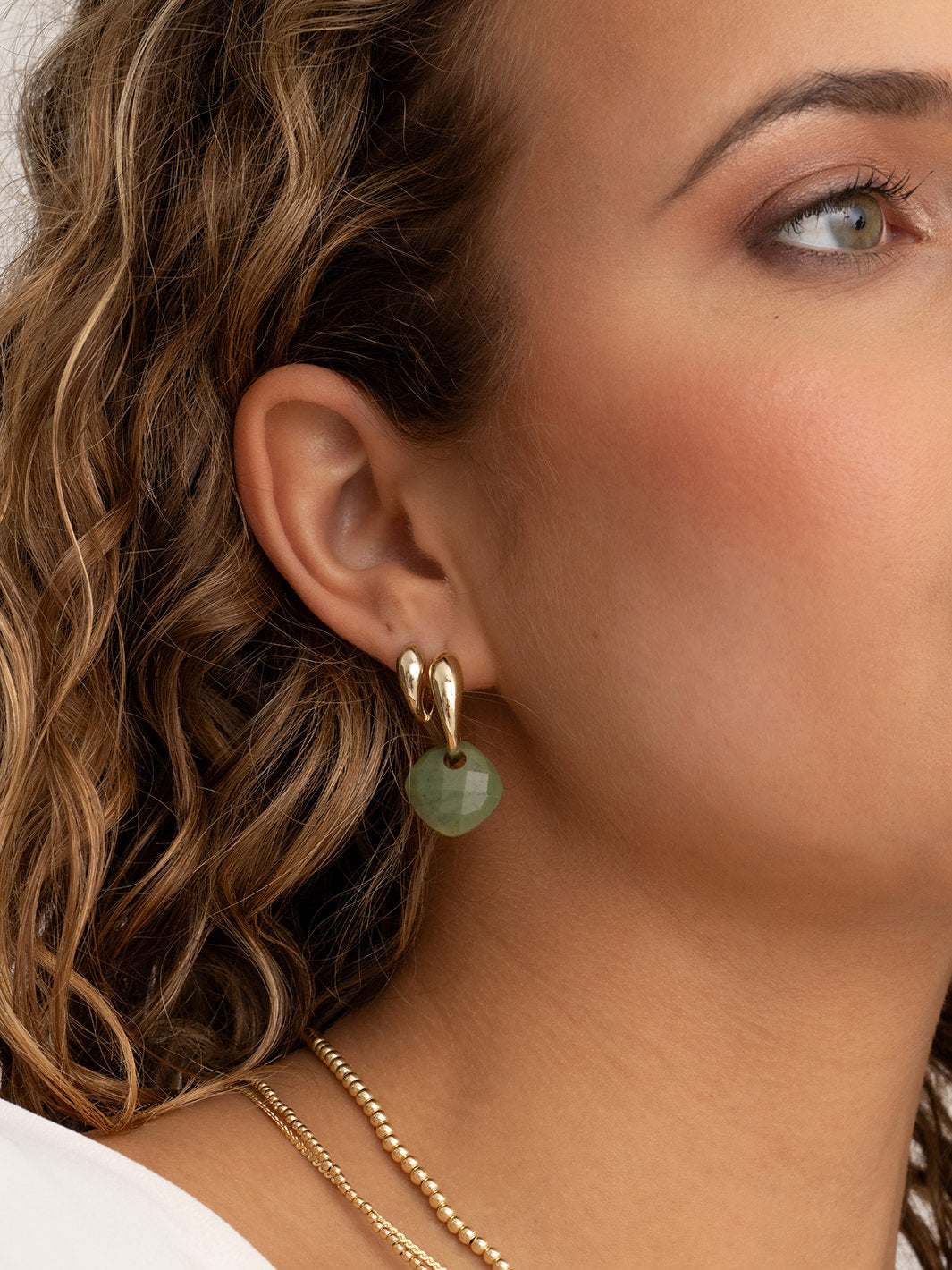 Oorbel Edelstenen Cushion Cut Southern Jade - Oorbel Edelstenen Cushion Cut Southern Jade