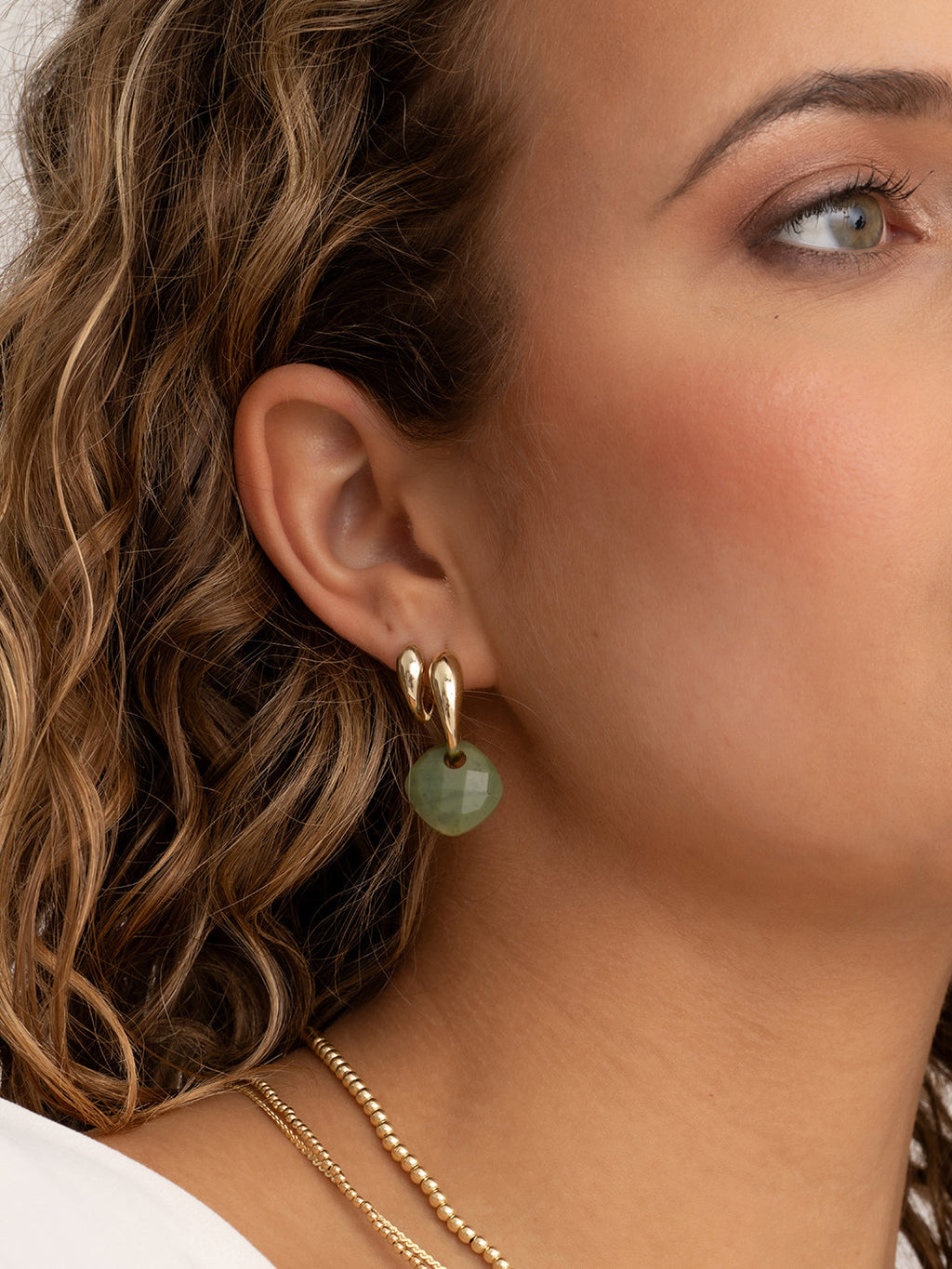 Oorbel Edelstenen Cushion Cut Southern Jade - Oorbel Edelstenen Cushion Cut Southern Jade