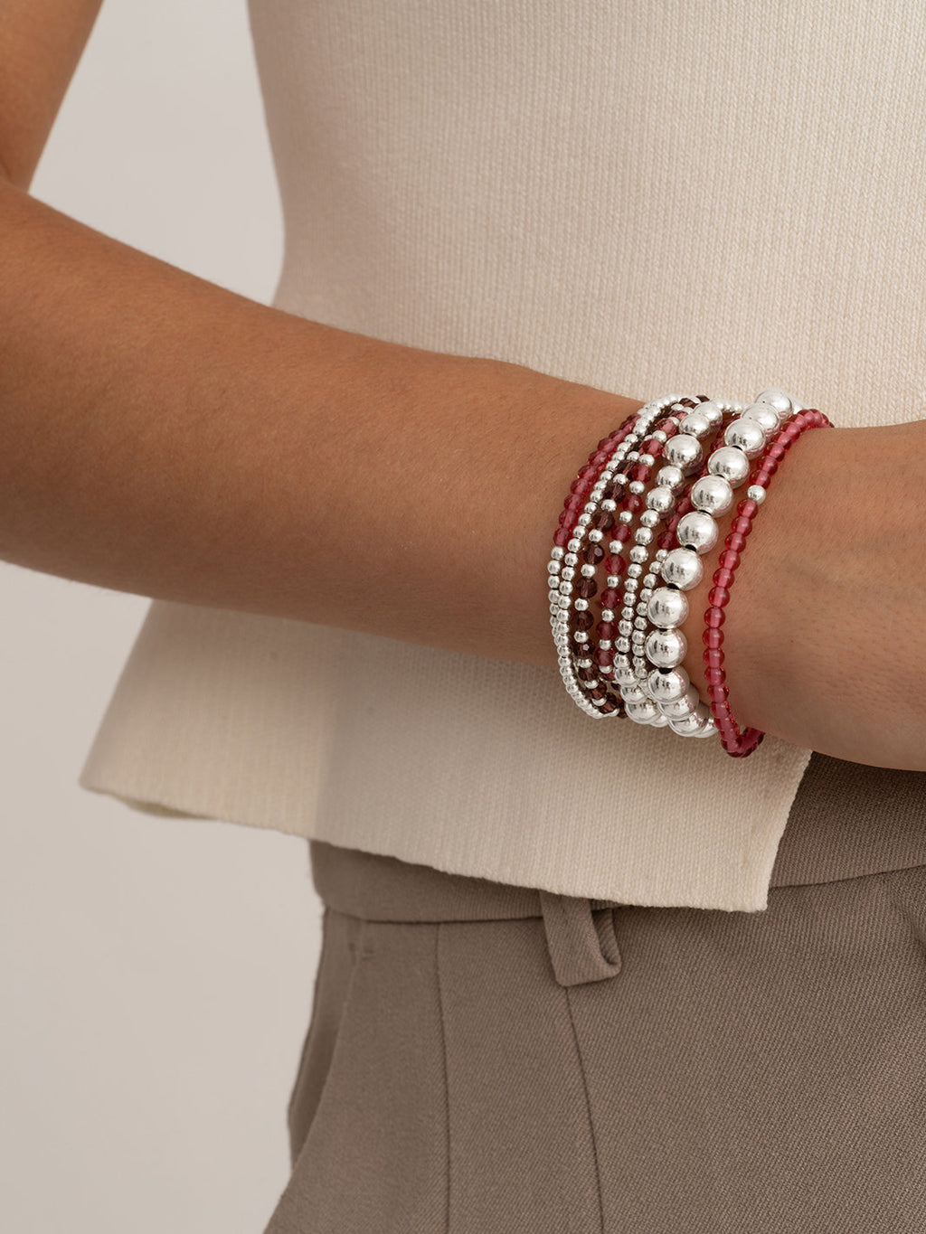 Saturn Armband Small Fuchsia Quartz