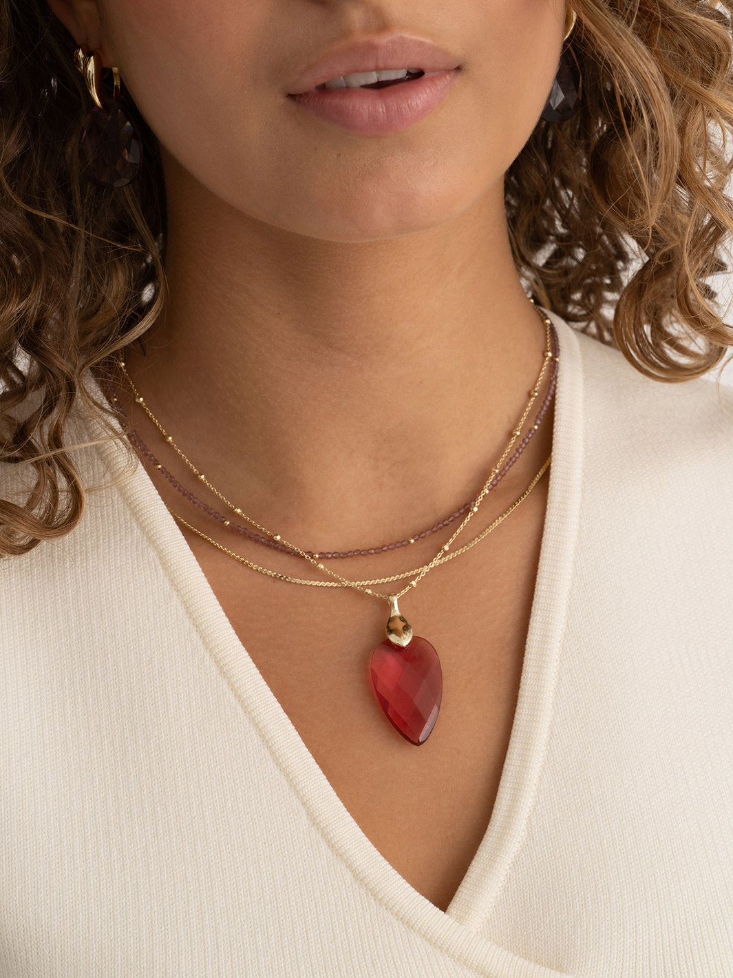 Pendant Edelsteen Blossom Fuchsia Quartz - Pendant Edelsteen Blossom Fuchsia Quartz