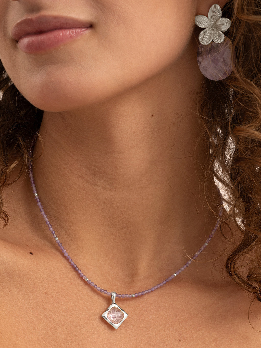 Cushion Cut Pendant Amethyst