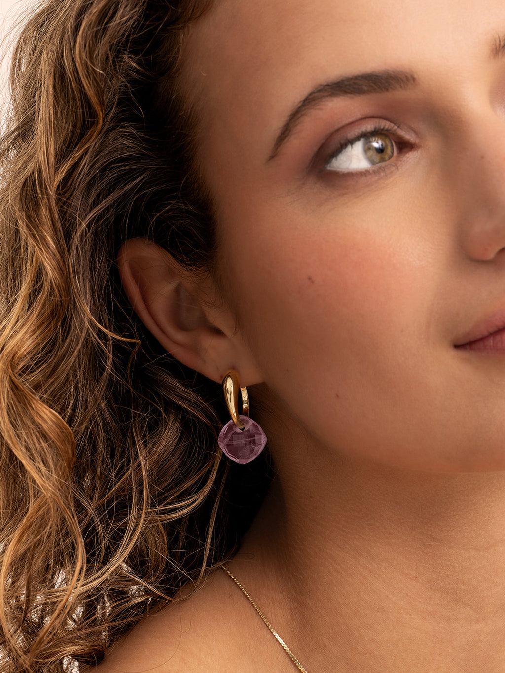 Oorbel Edelstenen Cushion Cut Amethyst - Oorbel Edelstenen Cushion Cut Amethyst