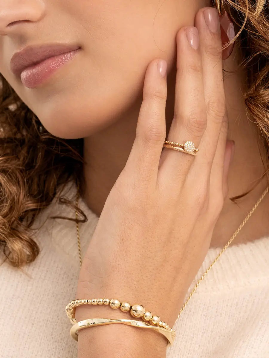 Disc Galaxy Ring Zirconia 9K Goud