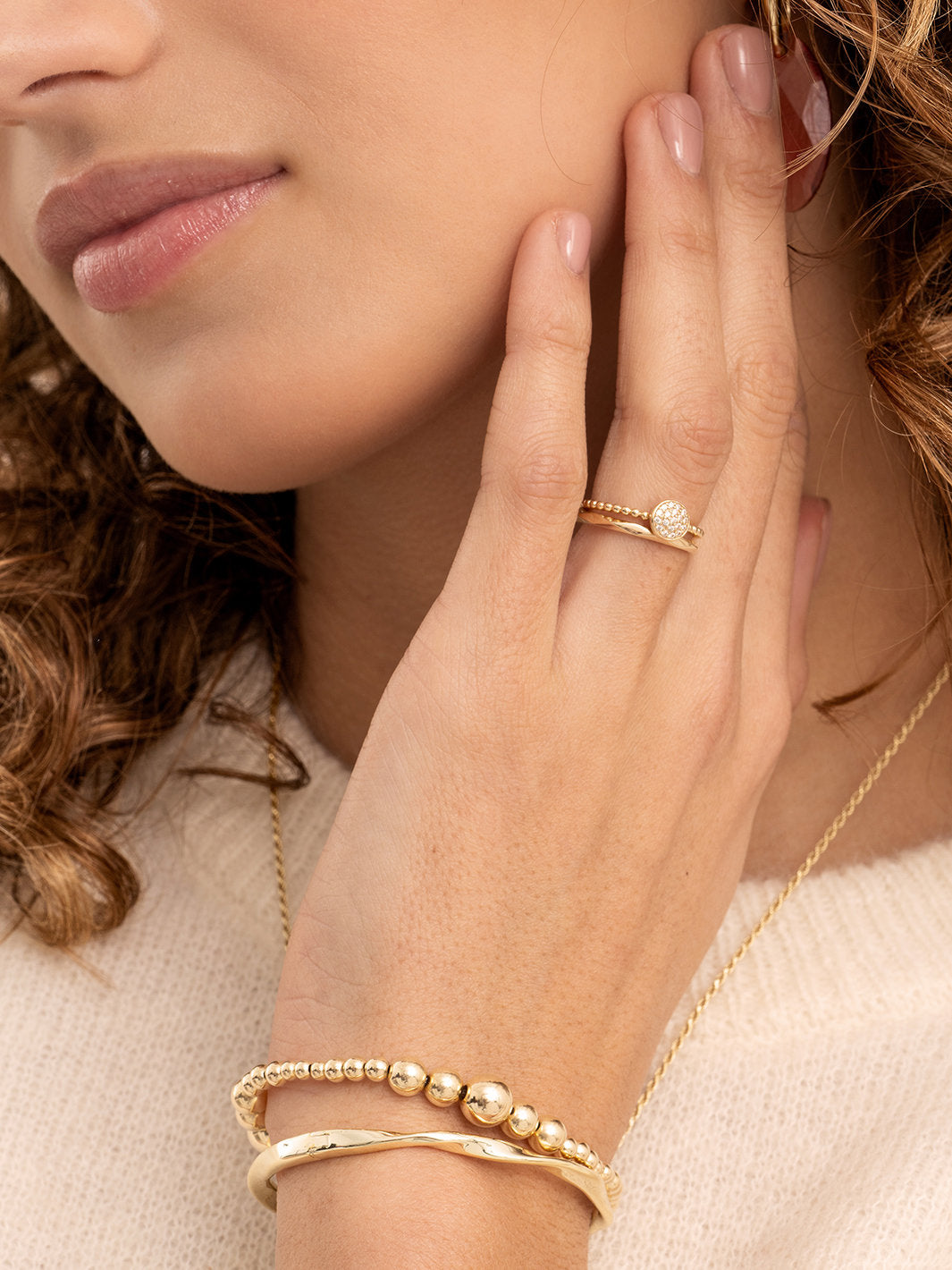 Disc Galaxy Ring Zirconia 9K Goud