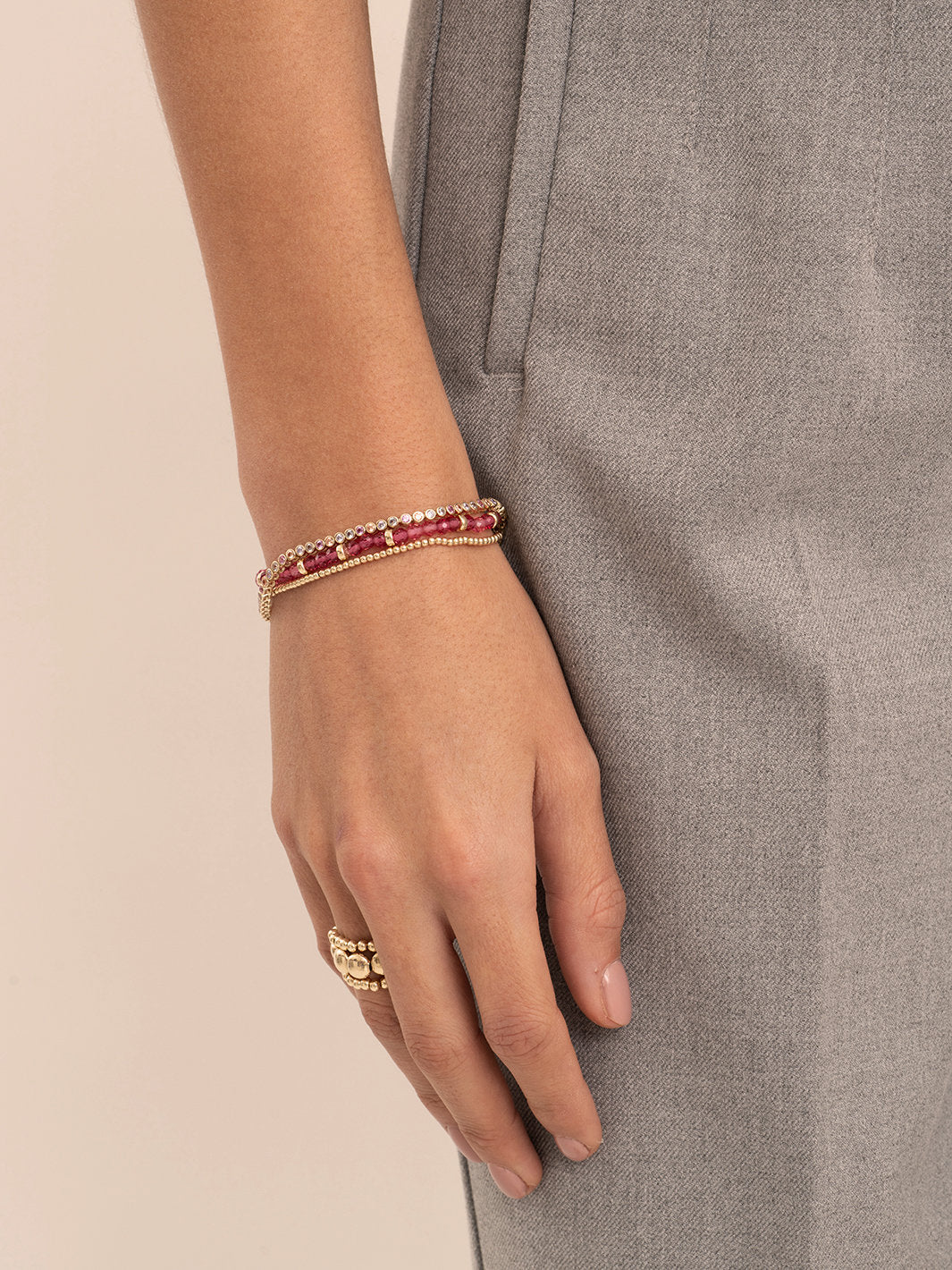 Roundel Interstellar Armband Fuchsia Quartz